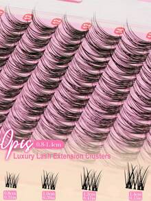 YIDUO Wispy Lash Clusters CC Curl Individual False Eyelashes,8‑14mm Mixed Length Large Capacity Cluster Lashes,Soft Ultra‑Fine Fibers DIY Lash Extension Kit,Create Cat Eye & Doll Eye Look,Beginner Friendly Lashes For Daily Party Holiday Wedding Makeup - CC - View 2