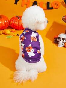 LUCKIE LABO 2pcs Halloween Ghost Funny Print Pet Vest, Physical Flea Prevention, Reduce Shedding, Heat Insulation & Breathable Dog Vest, Suitable For Small And Large Dogs And Cats, Indoor And Outdoor Use - Multicolor - View 5