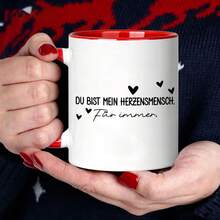 Sweet German Phrase Coffee Cup, Romantic Slogan With Hearts Printed Mug, Birthday Present For Boyfriend Girlfriend Spouse - Multicolor - View 12