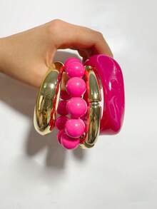 Fashion Old Money Style Exquisite Versatile Bracelet & Bangle Set, Designed For Vacation And Travel - 32975-bra-rose Pink - View 8