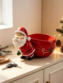 1pc Santa Claus Storage Bowl, Christmas Decoration Ornament, Decorative Ornament, Entryway Key Jewelry Storage Box, Living Room Coffee Table Candy Snack Storage Tray, Holiday Decoration, Winter Decoration, Christmas Gift, New Year Gift, Perfect Gift Choice, Essential Gift, Christmas Essential. (Not For Direct Food Contact, Please Check Size Before Ordering) - Multiple Styles - View 5