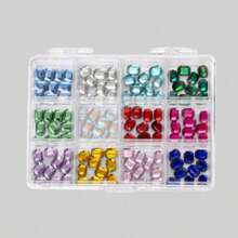 120pcs Rectangular, Ultra-Sparkly, Mixed-Color Nail Rhinestones, Suitable For DIY Home Manicures, Salon Use, And Nail Art Decoration; Perfect For Creating Christmas, Summer, And Travel-Themed Nail Designs, And Makes An Ideal Holiday Gift. - Multicolor - View 6