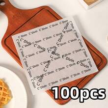 300pcs Greaseproof Paper, Oil-Absorbent Paper, Cake Packaging Tray Liners, Burger Bun Paper, 100/200pcs Food Baking Parchment Paper - View 11