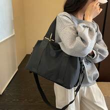 Tas Tote Travel Wanita, Tas Jinjing Ringan untuk Dibawa di Pesawat, Tas Bahu Serbaguna untuk Perjalanan Akhir Pekan, Olahraga, dan Penggunaan Sehari-hari - Hitam - View 4
