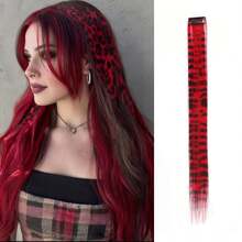 45cm/18" Feather Hair Extension Clip-In Hidden Hairpiece, Gothic Style Black Striped Texture, Multi-Color Festive, Suitable For Beginners, Natural Looking Synthetic Fiber For Christmas, Carnival, Role Play, Party, Birthday - Multicolor - View 10