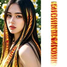 45cm/18" Feather Hair Extension Clip-In Hidden Hairpiece, Gothic Style Black Striped Texture, Multi-Color Festive, Suitable For Beginners, Natural Looking Synthetic Fiber For Christmas, Carnival, Role Play, Party, Birthday - Multicolor - View 28