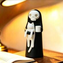 Best-Selling Grim Reaper Holding Cat Desktop Ornament Dark Style Halloween Decoration 3D Printed Collectible Figure - Multicolor - View 1