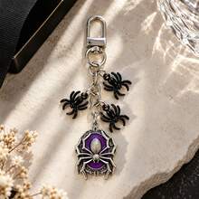 1pc/Multi-Pcs Unisex Gothic Vintage Spider Pendant Alloy Small Spider Accessory Keychain Halloween Gift Personalized Bag Charm - Multicolor - View 3