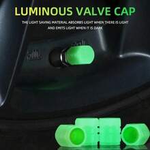 4/8 pcs Tutup Katup Menyala dalam Gelap – Tutup Katup Universal untuk Ban dan Ban Dalam Sepeda Motor dan Sepeda, dengan Dekorasi Fluoresens dan Menyala dalam Gelap - A - View 5