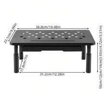 Adjustable Monitor Stand Riser With Storage Drawer Ventilated Desktop Laptop Printer Riser For Home Office Desk Organization - View 6