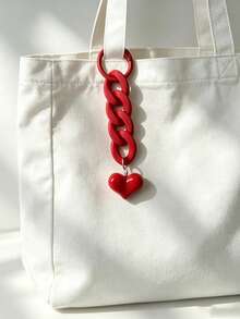 1pc Acrylic Colorful Chain Keychain, Also Suitable For Wallet, Handbag And Other Bag Decoration Pendant, Exquisite Heart-Shaped Decorative Accessory - Multicolor - View 2