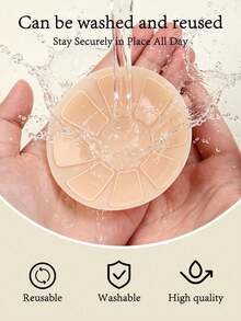 2/4pcs 8cm Petal Air Vent Nipple Covers With Storage Box, Smooth No Bra Pads For Backless Dresses And Party Wear - Multicolor - View 4