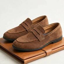 STARNOVO Men's Loafers, Slip-On Design, Stitching Detail, Casual Business Formal Shoes - Brown - View 4