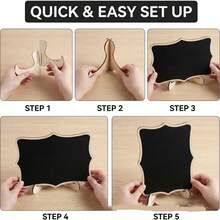 10Pcs Mini Chalkboard Table Labels With Stand, Wavy & Rectangular Reusable Message Signs, Included 1 Chalk Pen, Multi‑Scene Table Decor For Wedding Party, Bakery, Hotel & Dessert Buffet Display - Blackboard - View 9