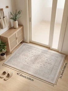 1pc Light Color Bohemian Living Room Rug. Suitable For Kitchen, Dining Room, Bedroom, Room Holiday Decor, Indoor/Outdoor, Office, Lobby, Anti-Slip Door Mat, Bathroom Rug, Hallway, Study Gaming Area Rug. - Baby Pink - View 16