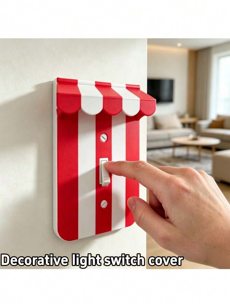 1pc Carnival American Style Wall Switch Decorative Cover Plate, Fun Light Switch - Creative 3D Switch Panel, Decorative Light Switch Cover - Unique Wall Art Decor - Easy To Install, Wall Decoration, With White Screws, Celebration, Party, Holiday Theme Decorative Switch Cover, Lampshade, Accessories, Bedroom Decor And Accessories, Christmas Home Decor