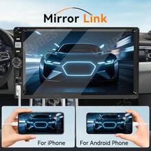 VENBES 7 Inch Single DIN Car Stereo, Wireless CarPlay And Wireless Android Auto, With Bluetooth FM USB AUX MP5 Car Radio Receiver - Main Unit + SWC Cable + 12‑LED Rear‑view Camera - View 4