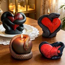 4pcs Halloween Heart & Snake Silicone Molds, Halloween Decorative Element Plaster Silicone Molds - White - View 3