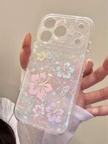 Super Fairy Shell Pattern Colorful Hibiscus Flower Phone Case Compatible With Iphone 17 Pro Max, New 17, 16, 15, 16 Pro, Full Coverage Anti-Drop, Women's Style, Very Beautiful - Multicolor - View 3