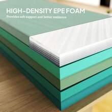6FT Foldable Gymnastics Mat, Crash Exercise Pad, 3.2 Cm Thick Workout Mat With Handles For Home Training, Mixed Green - A - View 5