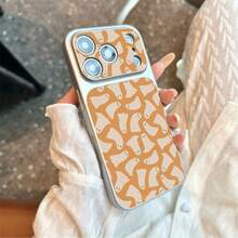 1 buah Casing Ponsel Bahan TPU Warna Oranye Hangat dengan Motif Hantu Kecil yang Lucu, Kompatibel dengan iPhone 17 Pro Max/17/16 Pro Max/15/14/13/12/11, Perlindungan Penuh Anti Jatuh, Casing Lembut - Perak - View 4