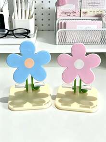 Cute Flower‑Shaped Phone & Tablet Stand, Acrylic Floral Desk Bracket, Multi‑Angle Height‑Adjustable Foldable Anti‑Slip Holder, Aesthetic Decor For Home Bedroom Office - Multicolor - View 2