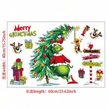 The Grinch 2pcs Large Christmas Window Decals The Cartoon PVC Static Cling Stickers Window Decoration Glass Stickers,Suitable For Neutral Style Room, Bedroom And Game Room Home Decor - Bear Height Chart - View 13