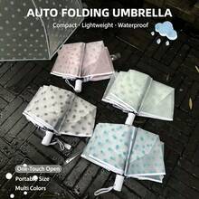 Korean Style Fresh Polka Dot Transparent Automatic Umbrella, One-Click Open & Close, Lightweight Without Burden, Multiple Colors Available, Perfect For Rainy Day Photoshoots, Portable Waterproof, Gentle Color Palette, Ritualistic Rainy Season Gift - Automatic Umbrella - View 1