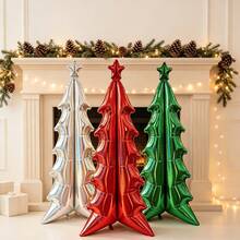 1pc 183cm Extra Large Standing Base Laser Christmas Tree Shaped Aluminum Foil Balloon Suitable For Christmas Party Decoration Cartoon Balloon - View 5