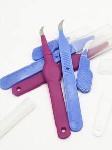 Portable Sharp Seam Ripper Tool Set, Wear-Resistant Plastic Handle Stainless Steel Thread Picker, Curved Head Sewing Accessory, Bright Color Hook-Shaped Seam Ripper With Safety Protective Cover, Sewing Tool, Suitable For DIY Crafts, Holiday Sewing And Clothing Repair - Seam Ripper - View 8