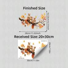1/2 Sheets Fall Woodland Animals Window Clings, Cute Squirrel Fox Maple Leaf Static Decals, Double-Sided Reusable Thanksgiving Nursery Room Decor - Multicolor - View 4