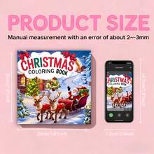 1pc Christmas Theme Coloring Book, 24 Pages Single-Sided Design, Includes Christmas Decorations, Christmas Tree, Reindeer, And Holiday Patterns, Perfect Gift For Back To School, Christmas, Thanksgiving. Holiday Decor/Seasonal Activity/Coloring Book - Christmas Coloring Book - View 3