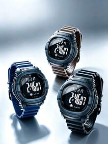 TOMI Men's Electronic Watch Square Digital LCD Display Dial Silicone Sports Strap Outdoor Multi-Function Men's Watch Multiple Colors Available Daily Wear Holiday Gift - one-size - View 1