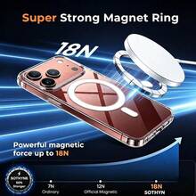 [1+2 Set]1pc Transparent Magnetic Phone Case Compatible With Iphone 18, Full Camera Protection Ultra-Thin Phone Case + 2pcs Tempered Glass High Definition Screen Protector Compatible With Iphone 18 Pro Max/18 Pro/18/Ultra/17 Air/17/15/14 Series - 1 Case + 2 Screen Protectors - View 4