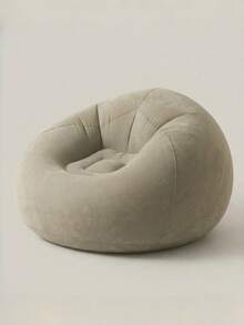 1pc Portable Folding Slouchy Sofa With Soft Cushion Seat And Backrest - Lightweight Outdoor Flocked Bean Bag Inflatable Sofa, Suitable For Camping, Garden, Picnic And Outdoor Activities - Durable Oxford Fabric, Aluminum Alloy Frame, Easy To Carry, Perfect Gift For Halloween And Christmas, Foldable Beach Chair, Camping Seat, Garden Leisure, Sturdy Structure - Multicolor - View 1