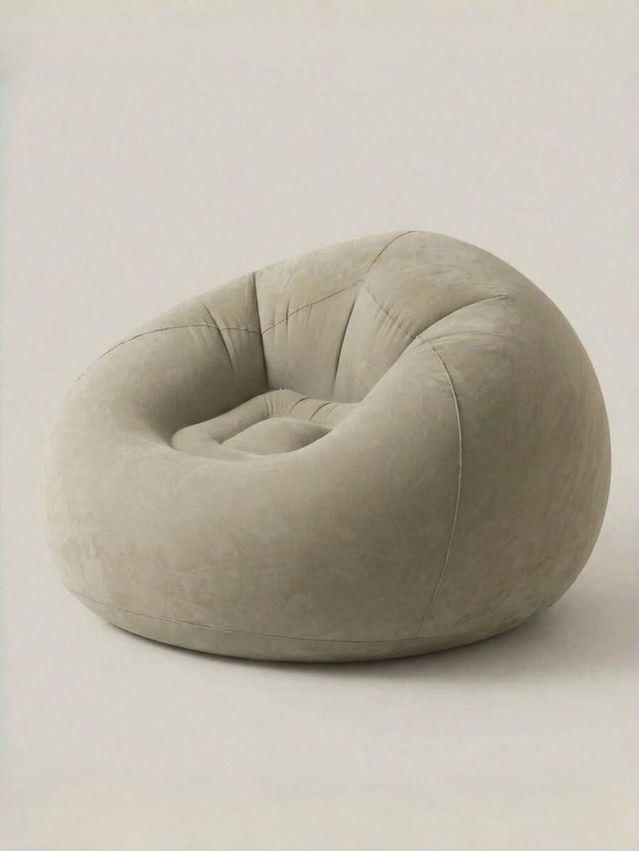 1pc Portable Folding Slouchy Sofa With Soft Cushion Seat And Backrest - Lightweight Outdoor Flocked Bean Bag Inflatable Sofa, Suitable For Camping, Garden, Picnic And Outdoor Activities - Durable Oxford Fabric, Aluminum Alloy Frame, Easy To Carry, Perfect Gift For Halloween And Christmas, Foldable Beach Chair, Camping Seat, Garden Leisure, Sturdy Structure - Multicolor - View 1