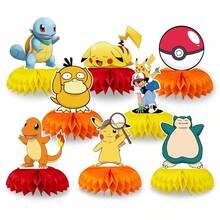 1pc/8pcs Cartoon Anime Honeycomb Desktop Decoration, Decorated With Classic Cartoon Anime Character Patterns (Balloons Not Included). Exquisite Table Centerpiece Is An Ideal Choice For Fan Gatherings, Theme Parties, Suitable For Photography Props And Fan Collectibles. An Elegant Gift For Fans And Anime Lovers - View 2