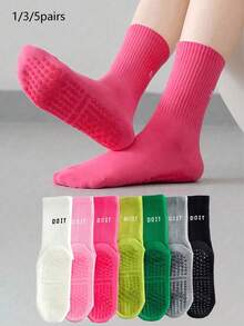 1/3/5 Pairs Non-Slip Socks, Colorful Yoga Socks, Anti-Slip Pilates Socks, Breathable Non-Slip Yoga Socks, Suitable For Ballet And Yoga Practice, Perfect Christmas And New Year Gift For Family And Friends - Multicolor - View 18