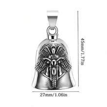 Punk Style Angel Wings Bell Pendant Motorcycle Bell Keychain Men's Motorcycle Evil Spirit Repelling Amulet Accessory - A - View 4