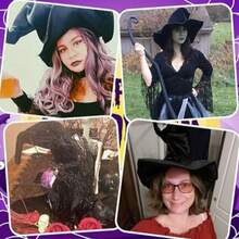 1pc Halloween Witch Hat, Velvet Fabric, Wrinkled Witch Design, Halloween Party Costume Decoration, Spooky Cosplay Accessory - Multicolor - View 4