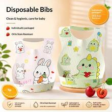 Feeding Bib, Cartoon Pattern, Prevent Water Seepage Into Clothing, Large Pocket, Suitable For 1-4 Years Old Children, Machine Washable, Feeding Accessory - Multicolor - View 4