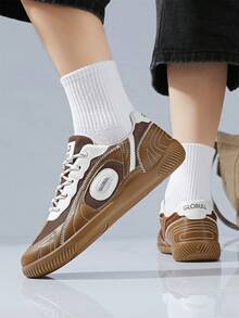 Men's Fashion Casual Thick Sole Height-Increasing Running Chunky Sneakers - Khaki - View 4