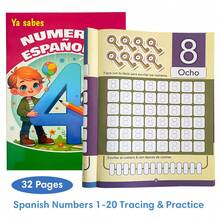 Lachilly Spanish Full Color Alphabet & Number Practice Book Kindergarten Preschool Education Tracing Learning Activity Book Handwriting Practice Book Spanish Learning Material Teaching Aid - Multicolor - View 14