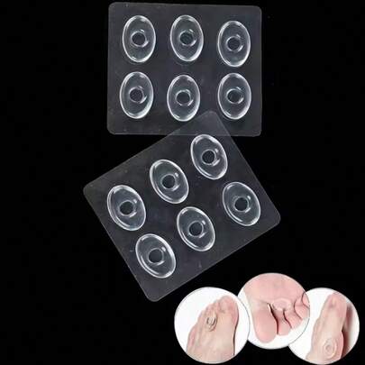 1 Set 2 piezas Almohadillas de protección de silicona para los pies - Almohadillas de amortiguación suave, que proporcionan comodidad para los dedos de los pies y los pies, almohadillas de gel reutilizables para el cuidado diario de los pies