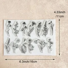 Clear Silicone Stamp, Flower & Animal Plant Pattern For DIY Scrapbooking Card Making Journaling Paper Craft Decor - Floral - View 33