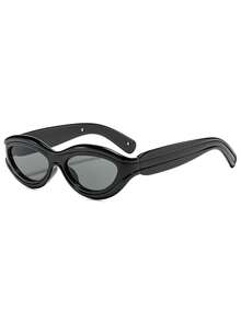 1 Pair Men's Tech Y2K Mecha Personalized Retro Fashion Glasses - Black and Gray - View 4
