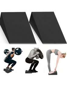 2pcs Yoga Bricks Squat Wedge Blocks Fitness Weightlifting Training Ramp EVA Calf Elevation Stretching Heel Lift Inclined Board - Multicolor - View 2