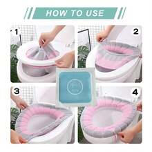 Soft Toilet Seat Cover, Stretchable Washable Toilet Seat Cover With Handle, Comfortable Toilet Lid Cover, Bathroom Toilet Accessories Set - Multiple Styles - View 7