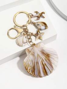 Hot Selling New Handmade DIY Creative Marine Life Resin Shell Conch Keychain 1pc Cute Ocean Style Starfish Conch Keyring Pendant Women Bag Charm Event Gift Suitable For Daily Use Gift For Best Friend - Multicolor - View 11