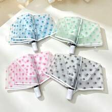 Korean Style Fresh Polka Dot Transparent Automatic Umbrella, One-Click Open & Close, Lightweight Without Burden, Multiple Colors Available, Perfect For Rainy Day Photoshoots, Portable Waterproof, Gentle Color Palette, Ritualistic Rainy Season Gift - Automatic Umbrella - View 10